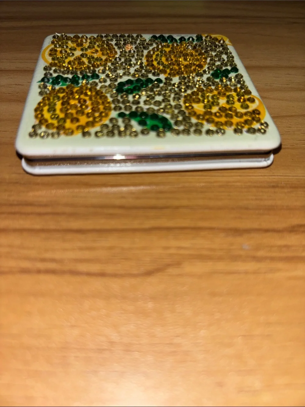 Yellow Lemon Crystal Compact Mirror - Women Accessories